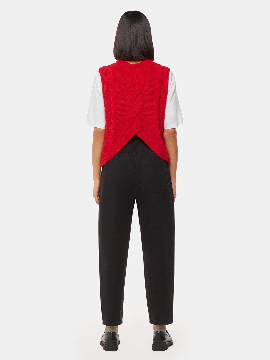Product image 2 of 6, which shows Whistles Petite Tessa Trousers, Black, 6