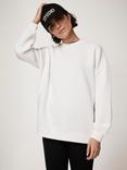 Mint Velvet Quilted Popper Sweatshirt, White
