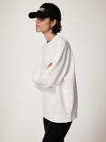 Mint Velvet Quilted Popper Sweatshirt, White