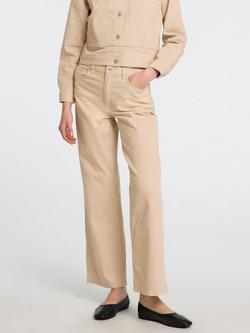 Selected Alba High Rise Wide Leg Jeans, Beige, Beige