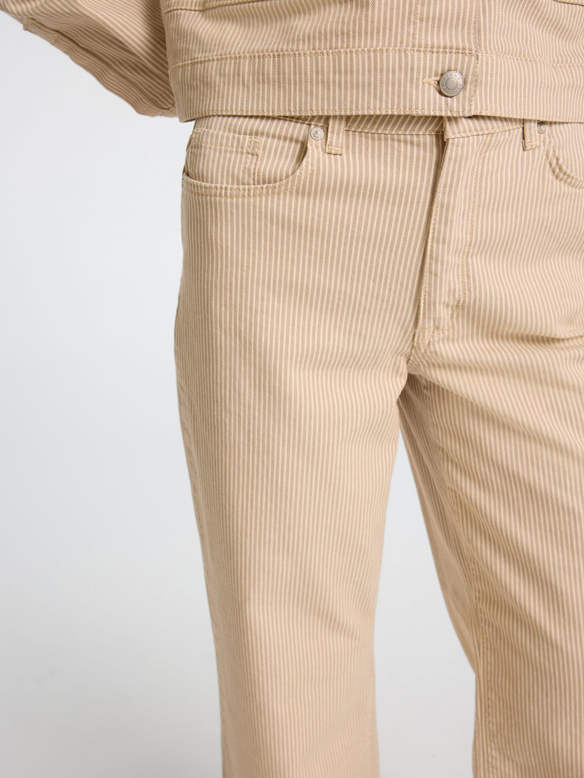 Product image 4 of 6, which shows Selected Alba High Rise Wide Leg Jeans, Beige, 27