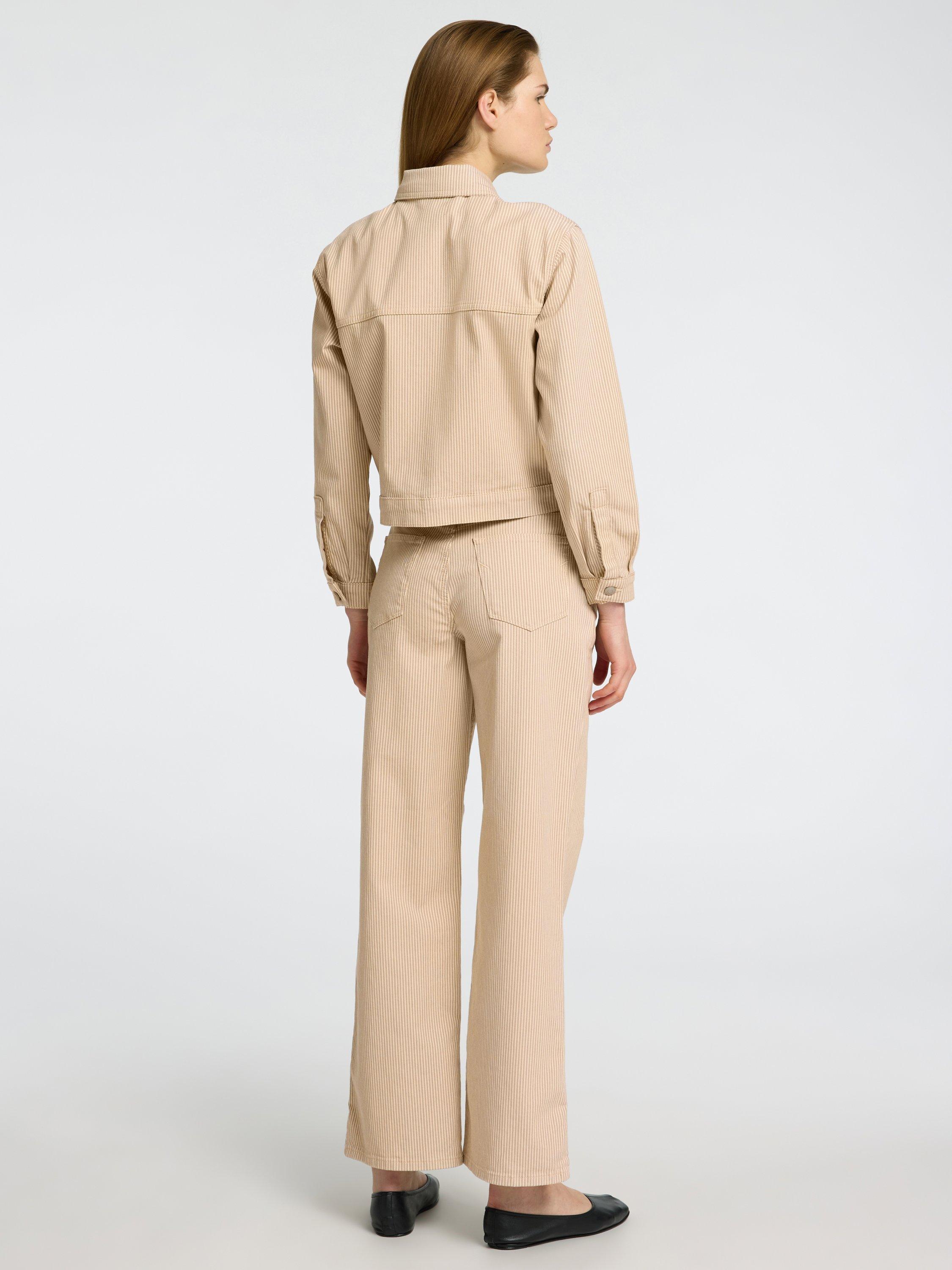 Product image 5 of 6, which shows Selected Alba High Rise Wide Leg Jeans, Beige, 27
