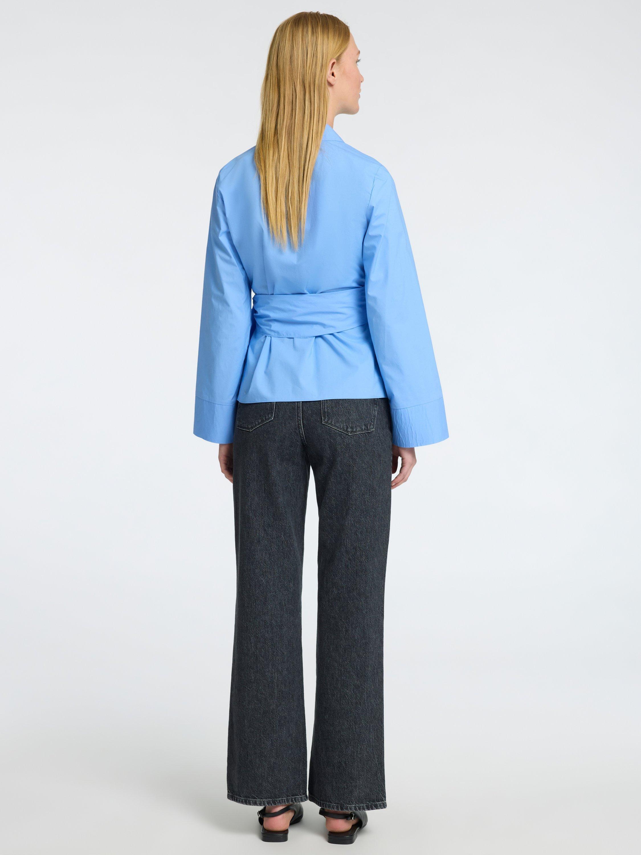 Product image 5 of 6, which shows Selected Aviana Wrap Shirt, Cornflower Blue, 36