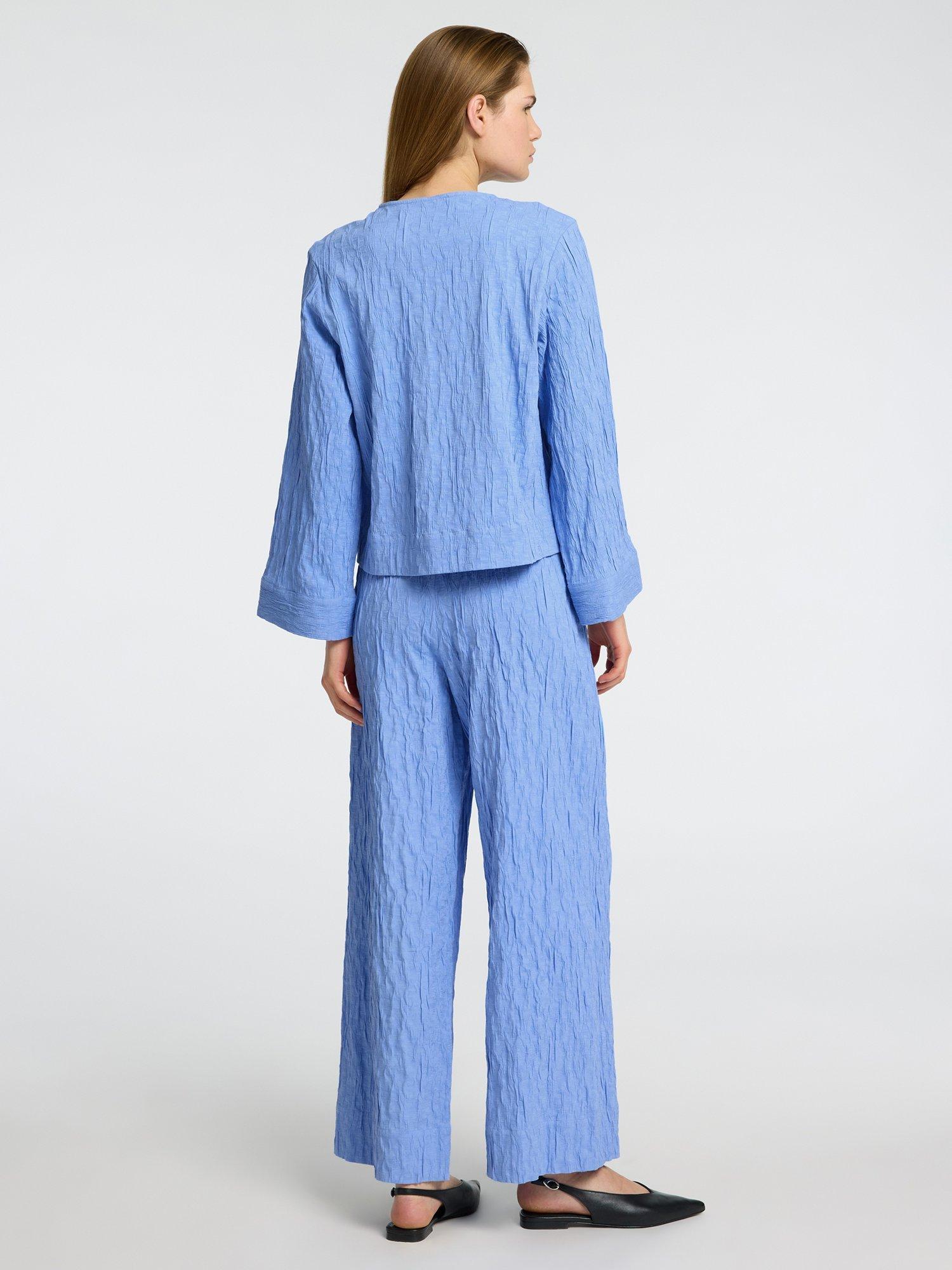 Product image 5 of 6, which shows Selected Coria Crinkle Shirt, Cornflower Blue, 38