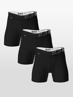 Step One Boxer Briefs, Pack of 3, Black, Black