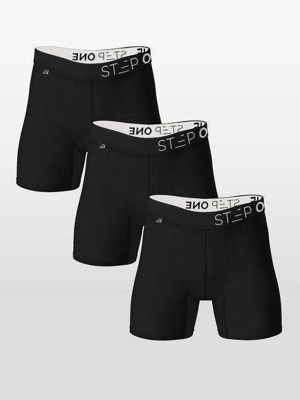 Step One Boxer Briefs, Pack of 3, Black, Black