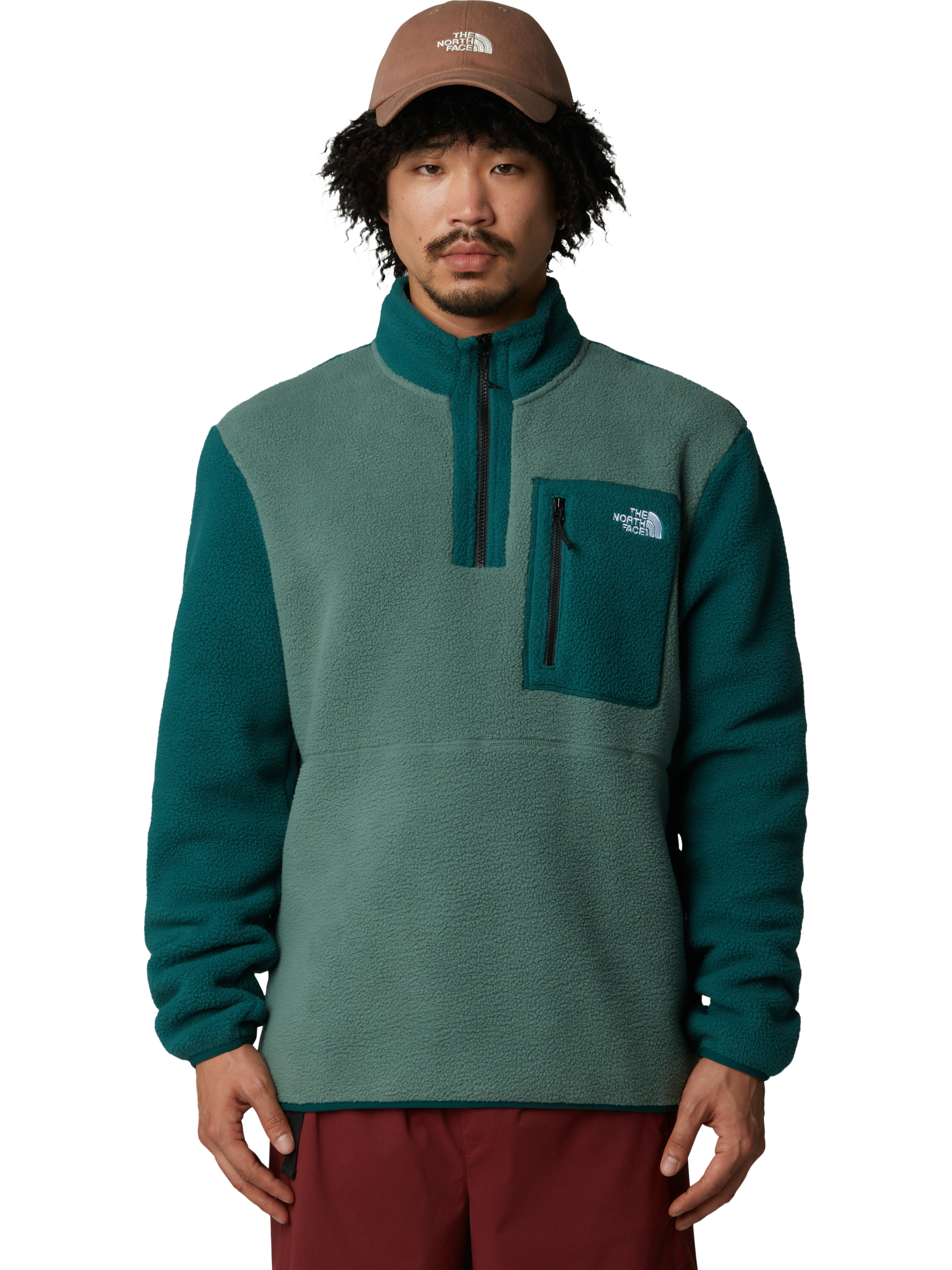 The North Face Men's Yumiori 1/4 Zip Fleece Jacket, Green Dark