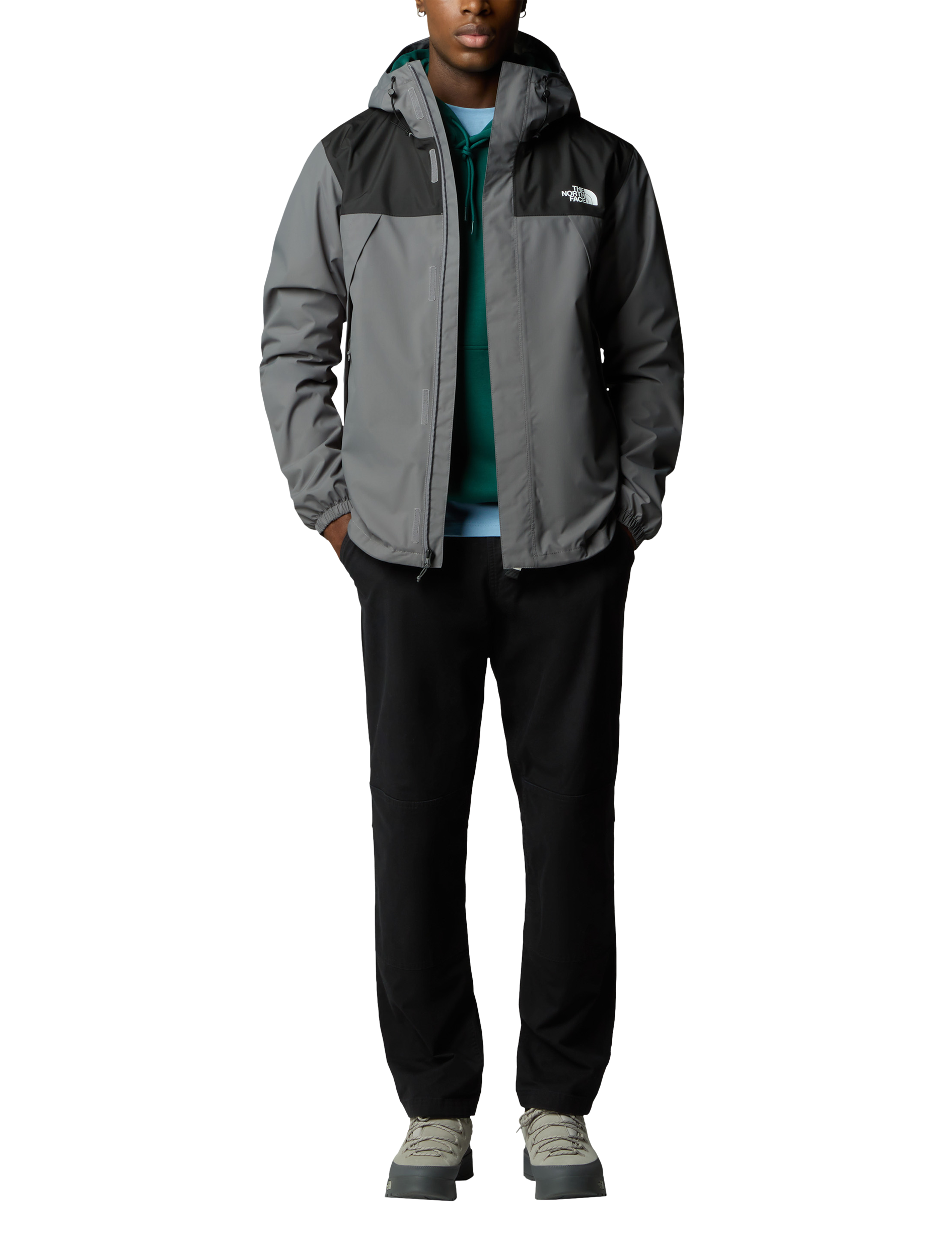 Product image 6 of 6, which shows The North Face Men's Antora Jacket, Pearl/Black, XL