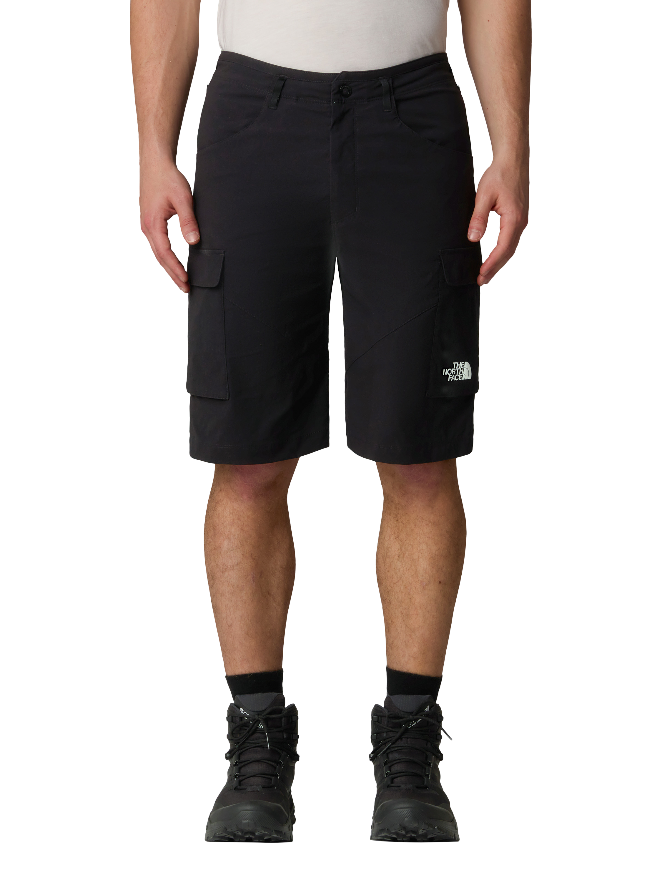 Product image 1 of 5, which shows The North Face Men's Exploration Hiking Cargo Shorts, Black, 38