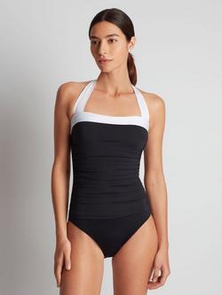 Lauren Ralph Lauren Shirred Bandeau Swimsuit, Black - view 2, Black