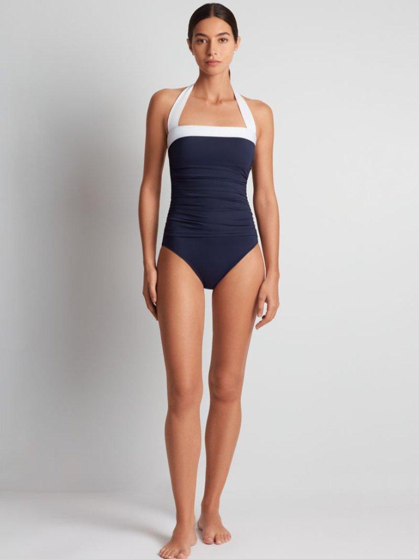 Ralph lauren bandeau one piece swimsuit best sale