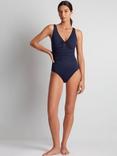 Lauren Ralph Lauren Ruched Ring Front Swimsuit, Dark Navy