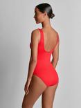 Lauren Ralph Lauren Ruffle Neck Swimsuit, Bright Red