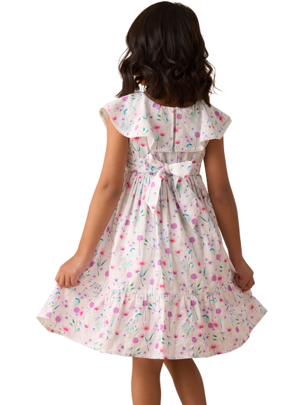 Angel & Rocket Kids' Floral Collar Sun Dress - view 2, White