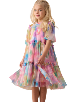 Angel & Rocket Kids' Swing Mesh Dress, Multi, Multi