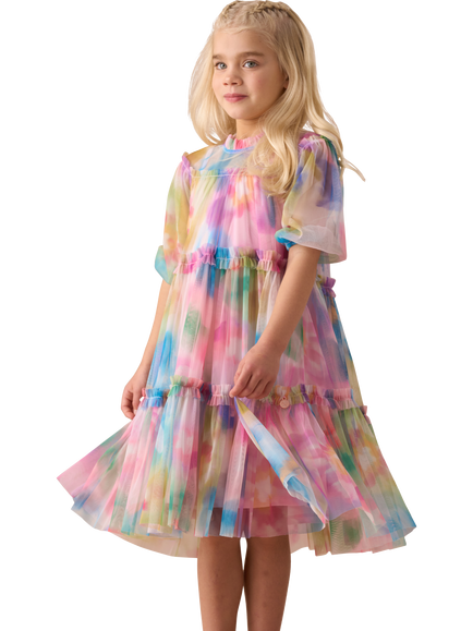 Angel & Rocket Kids' Swing Mesh Dress, Multi, Multi