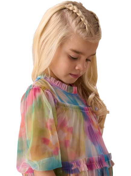Angel & Rocket Kids' Swing Mesh Dress, Multi - view 2, Multi