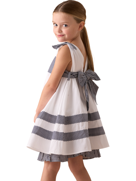 Angel & Rocket Kids' Tie Shoulder Dress, White - view 2, White