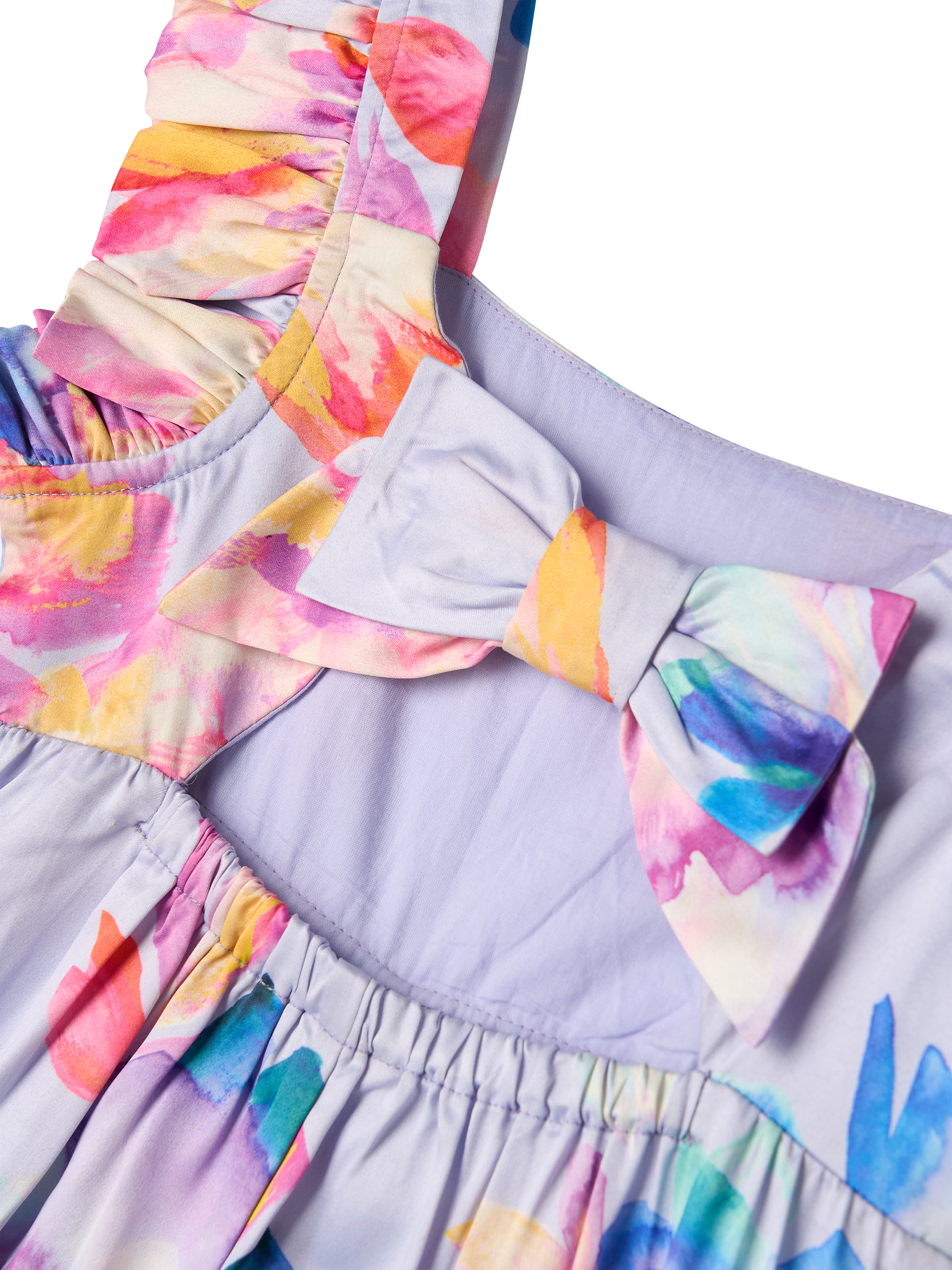 Product image 6 of 6, which shows Angel & Rocket Kids' Wide Leg Print Jumpsuit, Purple/Multi, 5 years
