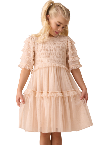 Angel & Rocket Kids' Bohemian Embellished Dress, Pink, Pink