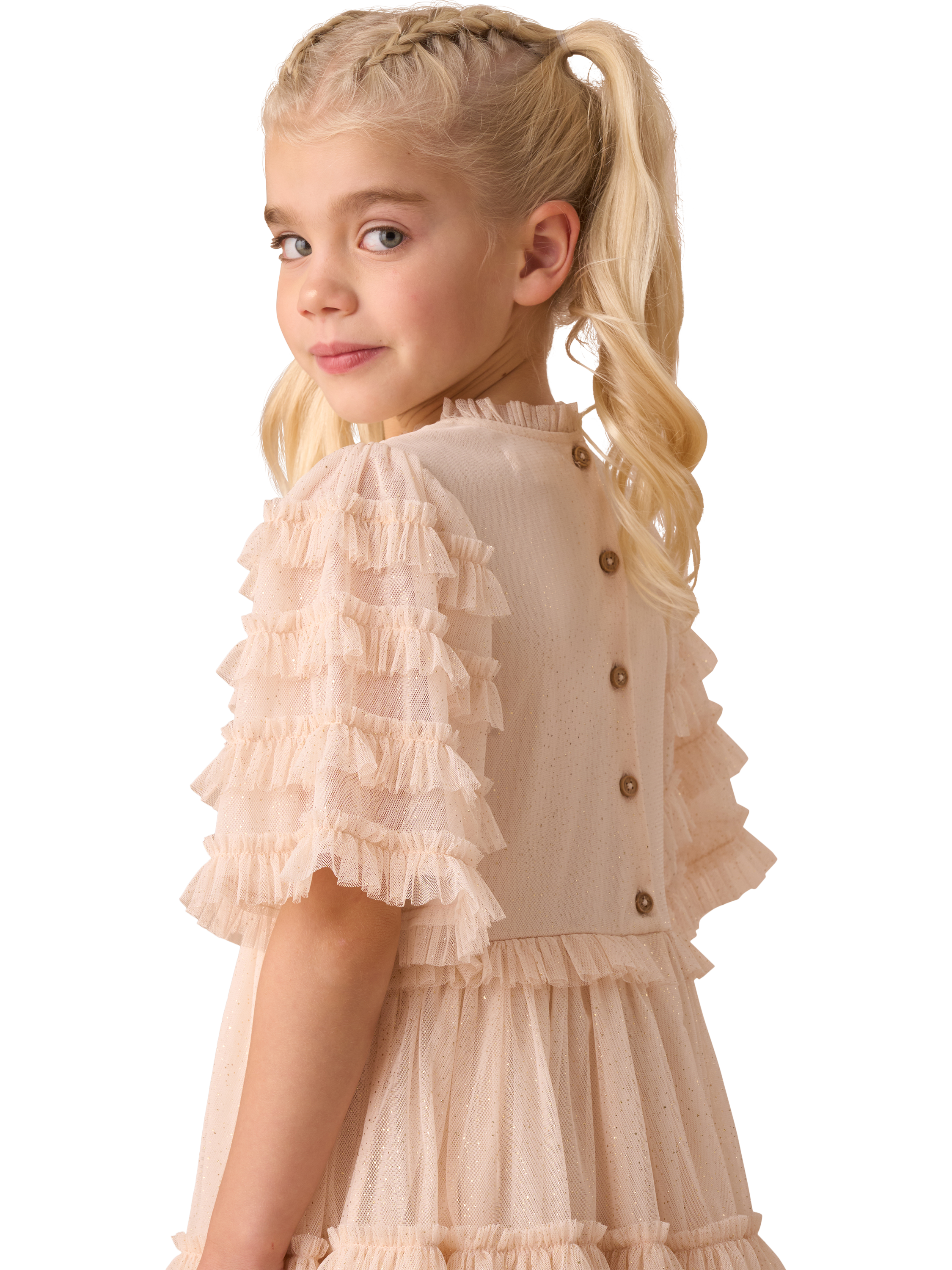 Product image 2 of 8, which shows Angel & Rocket Kids' Bohemian Embellished Dress, Pink, 3 years