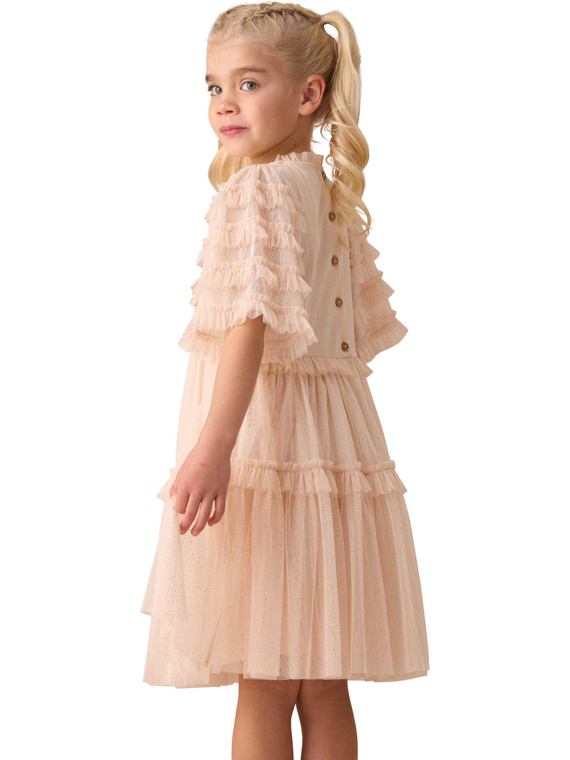 Product image 4 of 8, which shows Angel & Rocket Kids' Bohemian Embellished Dress, Pink, 3 years