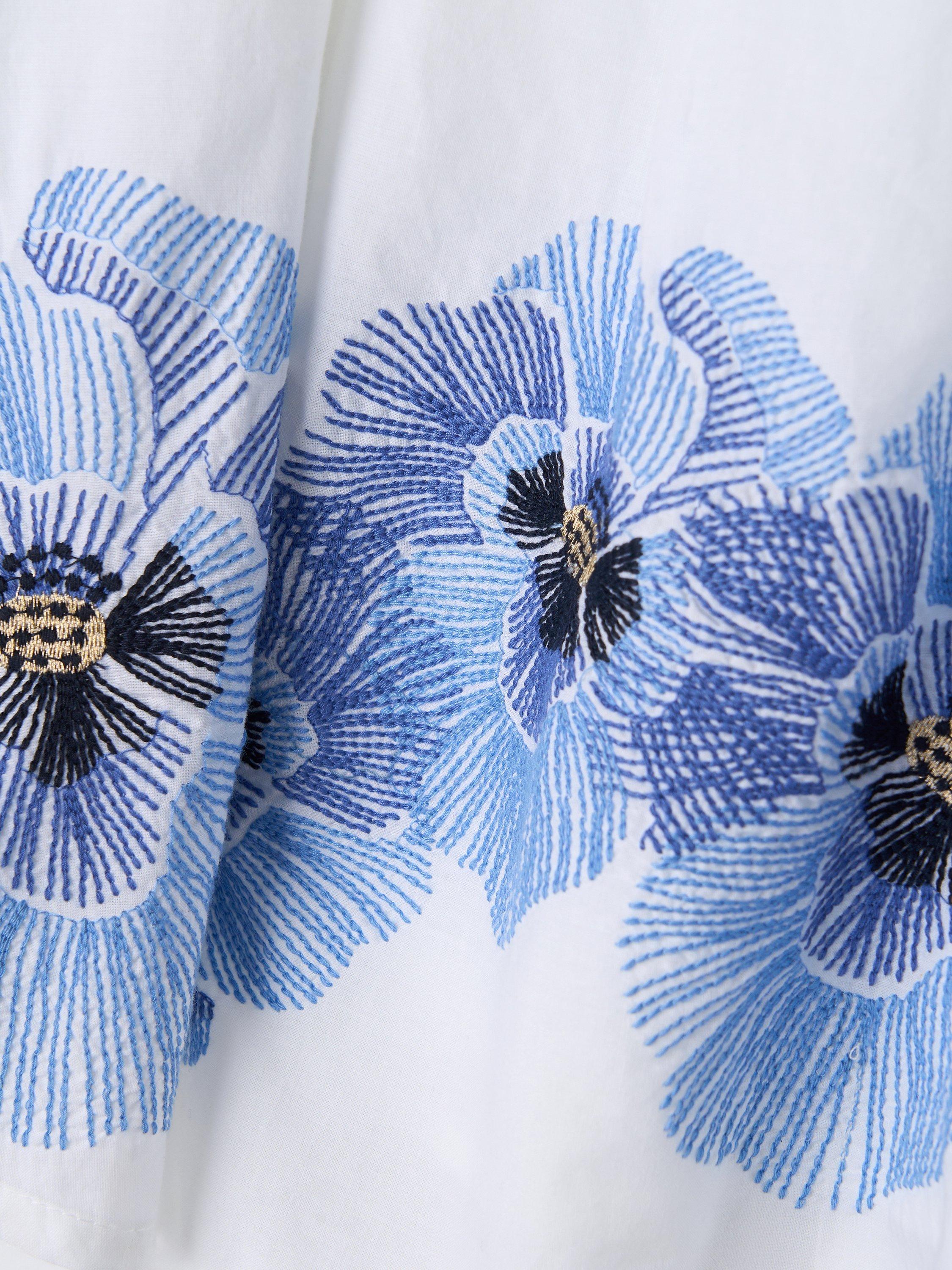 Product image 7 of 7, which shows Angel & Rocket Kids' Embroidered Floral Cotton Swing Dress, White, 3 years