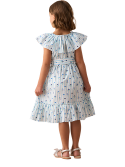 Angel & Rocket Kids' Pleated Collar Dress, Blue - view 2, Blue
