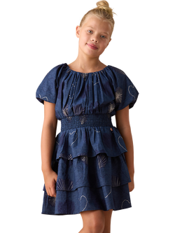 Angel & Rocket Kids' Puffball Sleeve Dress, Blue, Blue