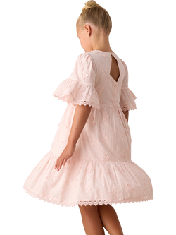 Angel & Rocket Kids' Texturedd Floral Dress, Pink - view 2, Pink