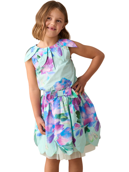 Angel & Rocket Kids' Petal Print Skirt - view 2, Mint