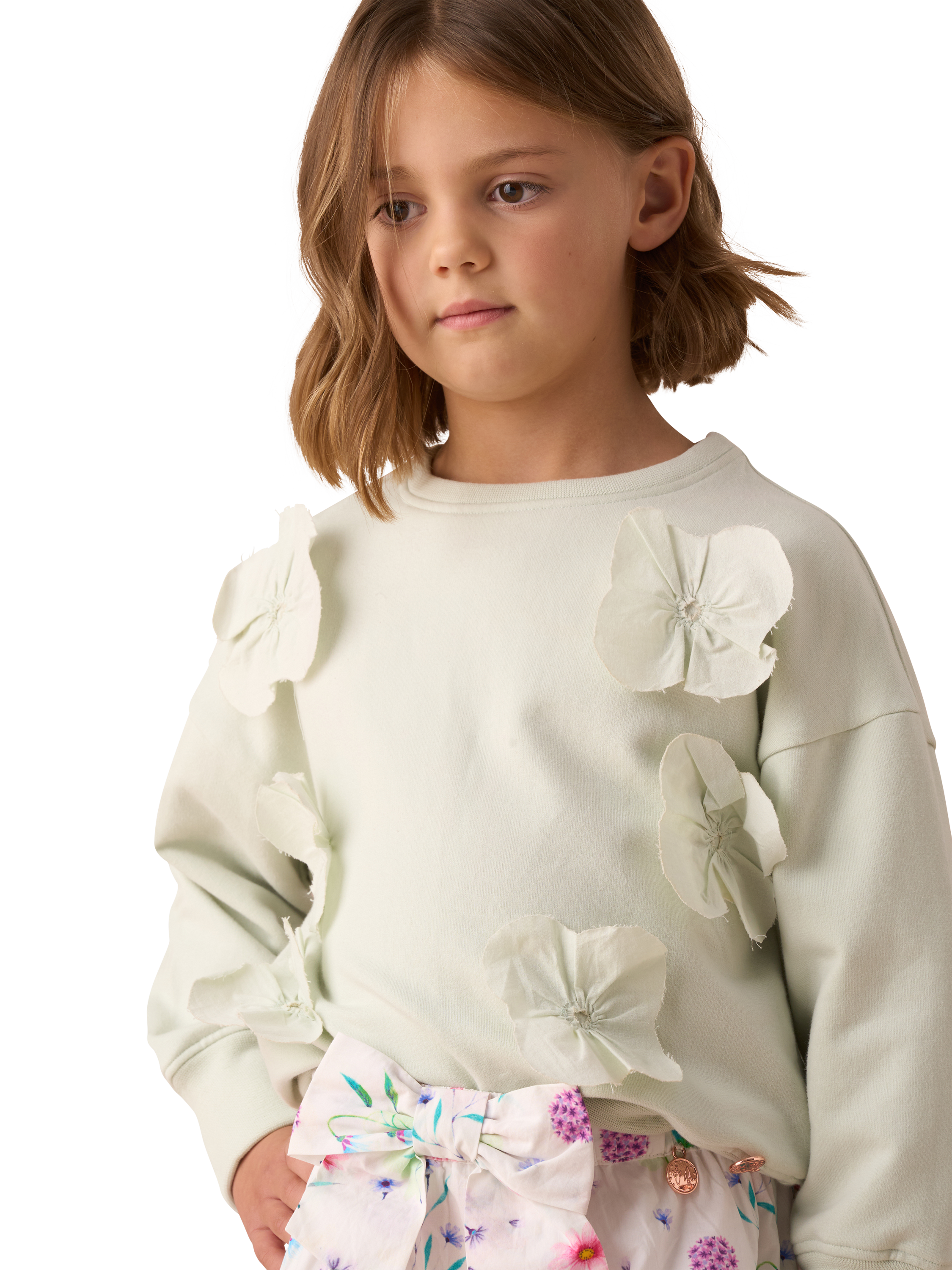 Angel & Rocket Kids' Flower Applique Jumper, Mint