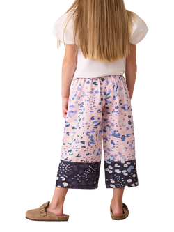 Angel & Rocket Kids' Border Print Wide Leg Trousers, Pink - view 2, Pink