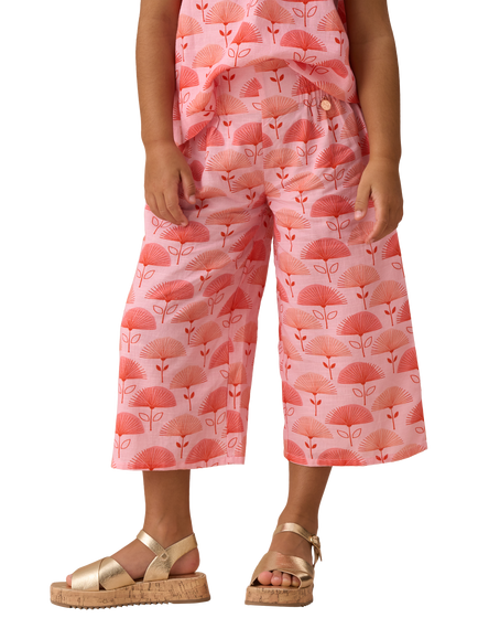 Angel & Rocket Kids' Fan Floral Trousers, Pink, Pink