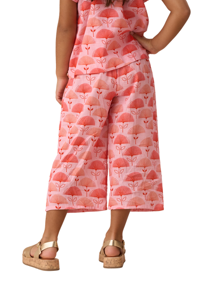 Angel & Rocket Kids' Fan Floral Trousers, Pink - view 2, Pink