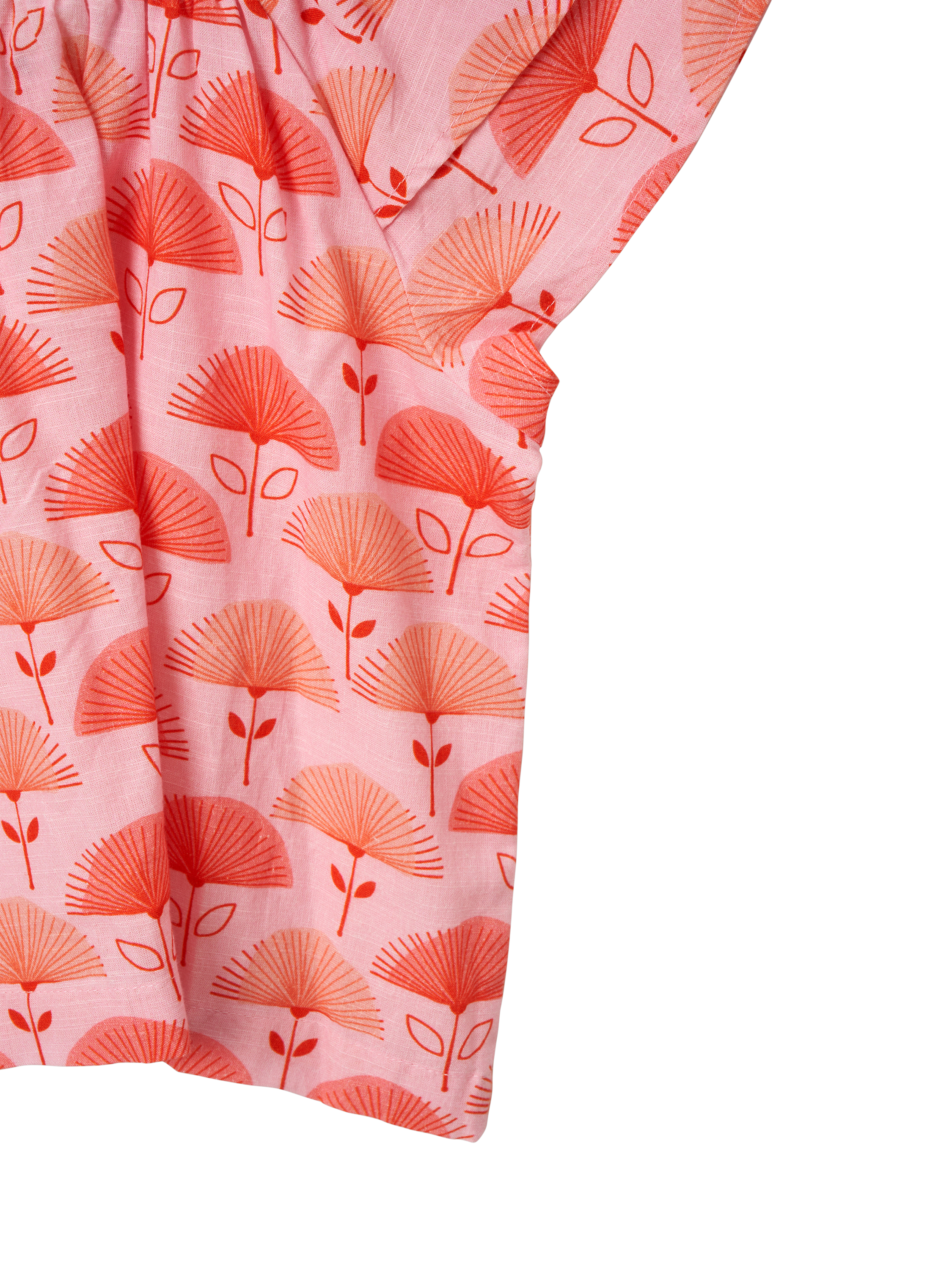 Product image 7 of 7, which shows Angel & Rocket Kids' Fan Floral Top, Pink, 5 years