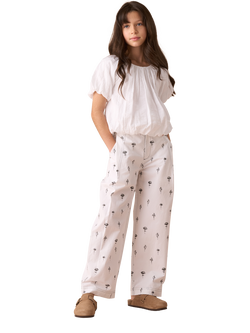 Angel & Rocket Kids' Puffball Cotton Top, White - view 2, White