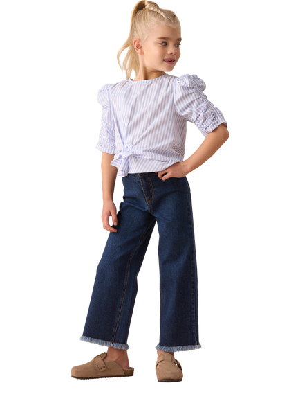 Angel & Rocket Kids' Lara Tie Front Blouse - view 2, Blue