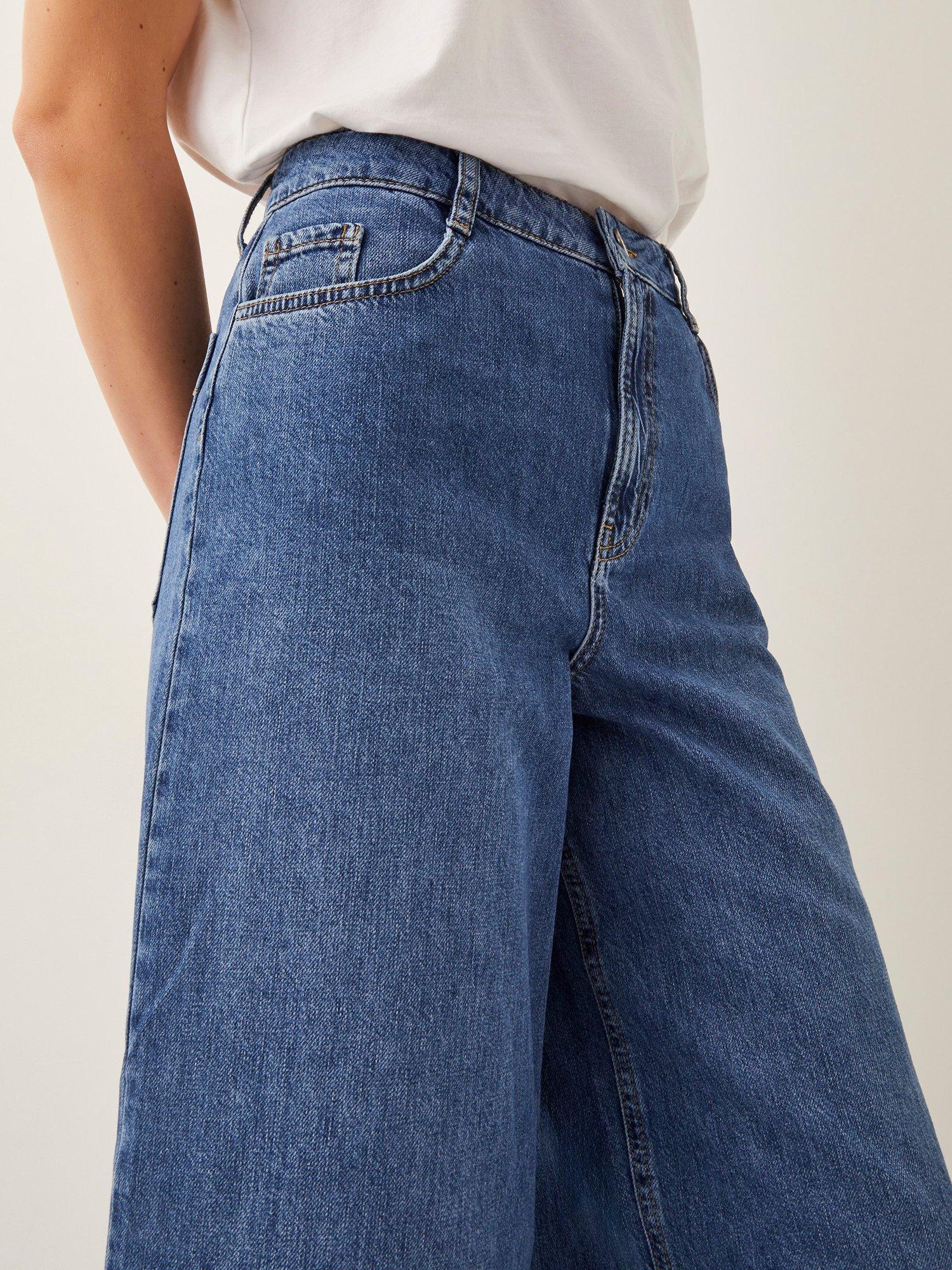 Product image 4 of 4, which shows Monsoon Jenna Wide Leg Jeans, Denim Blue, 8