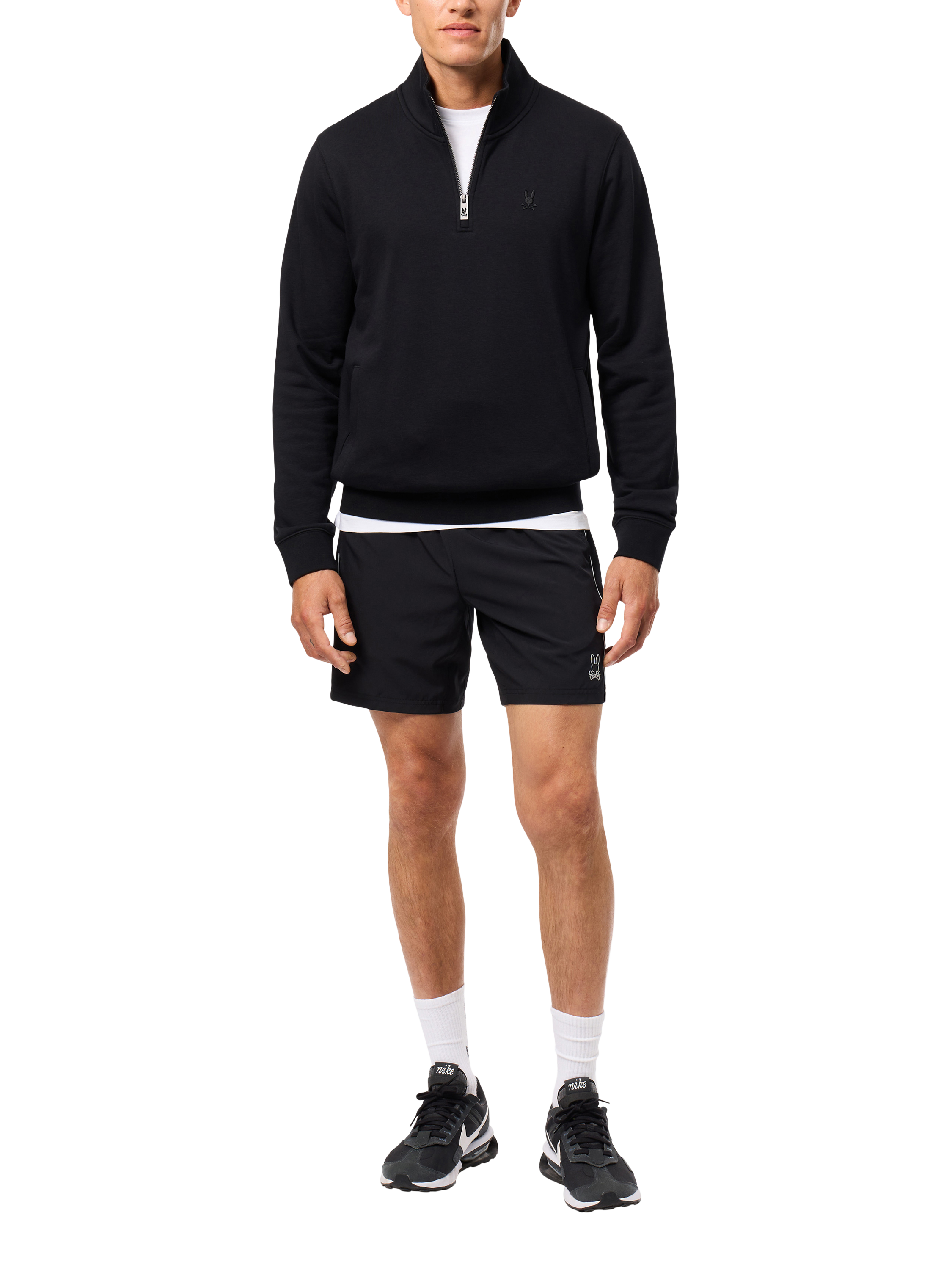 Psycho Bunny Dayton Half Zip Jumper, Black