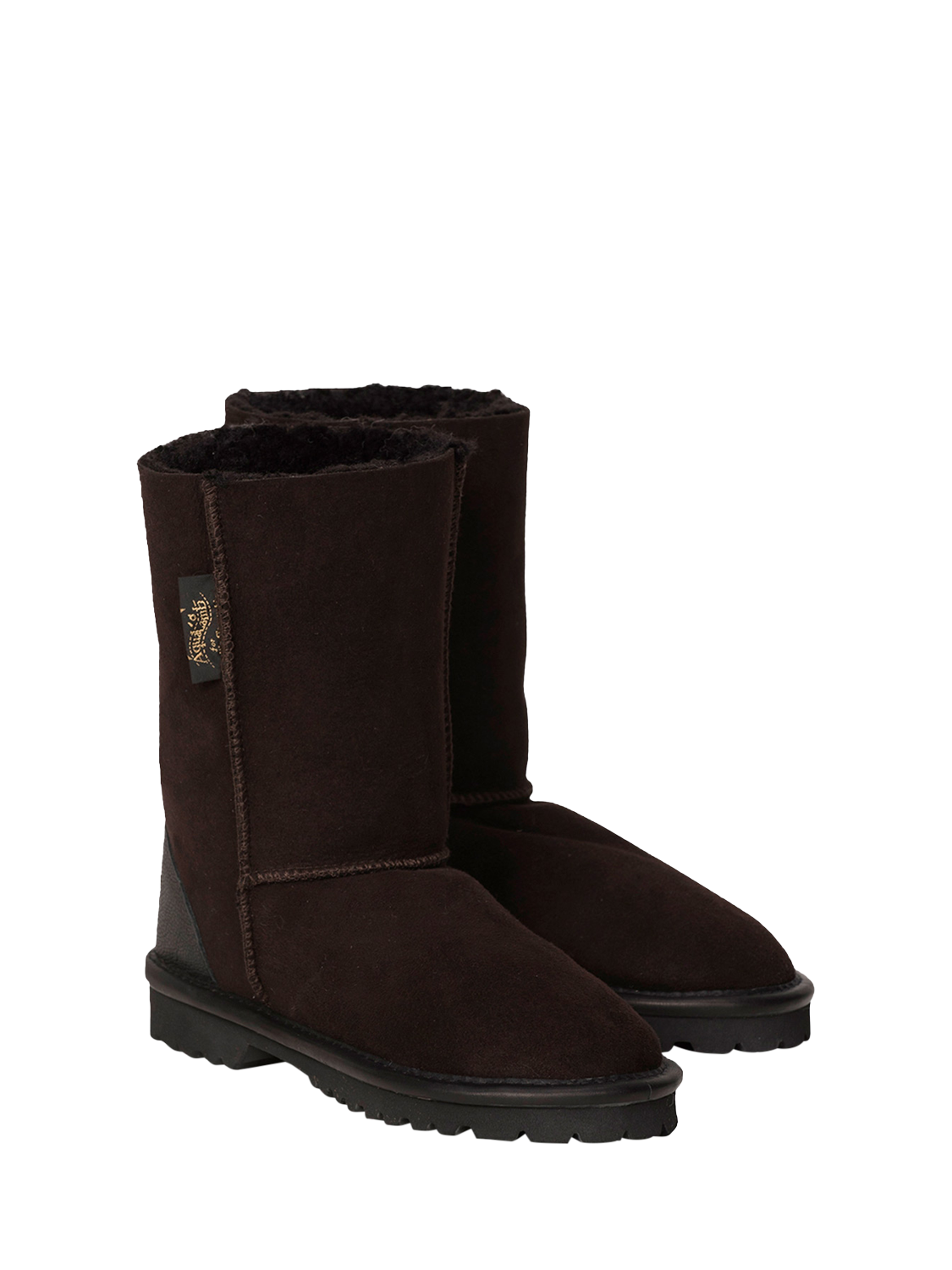 Product image 2 of 4, which shows Celtic & Co.Men's  Aqualamb Sheepskin Short Boots, Darkest Brown, 8