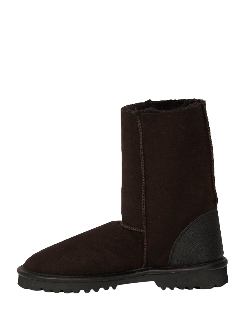 Product image 3 of 4, which shows Celtic & Co.Men's  Aqualamb Sheepskin Short Boots, Darkest Brown, 8