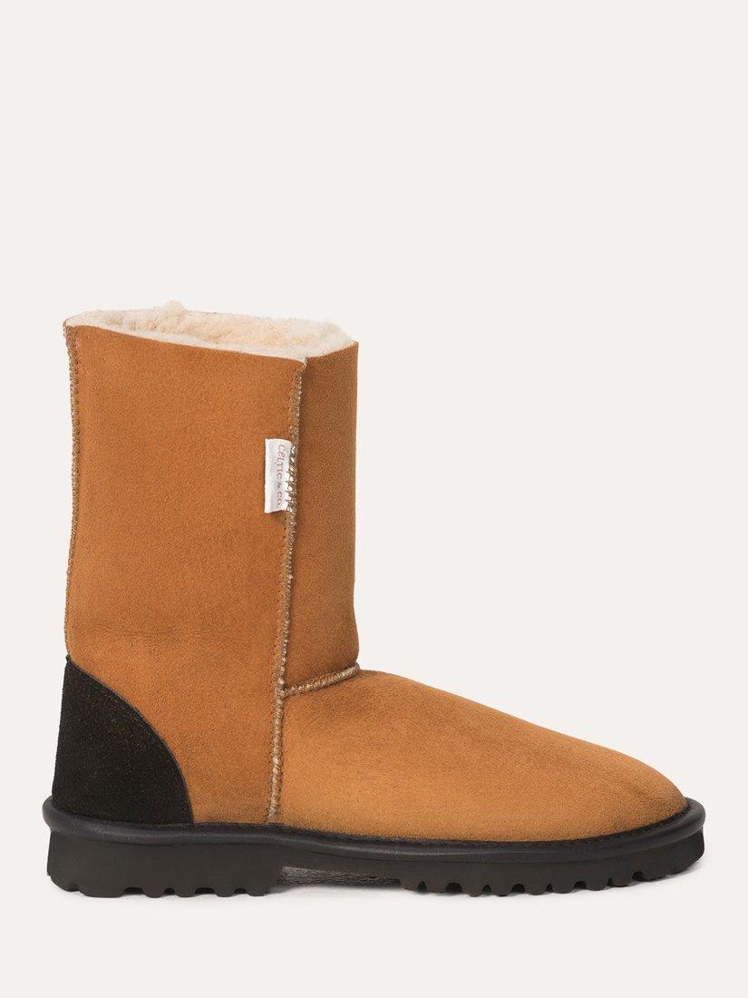 Product image 1 of 4, which shows Celtic & Co. Celt Regular Sheepskin Boots, Burnt Honey, 7