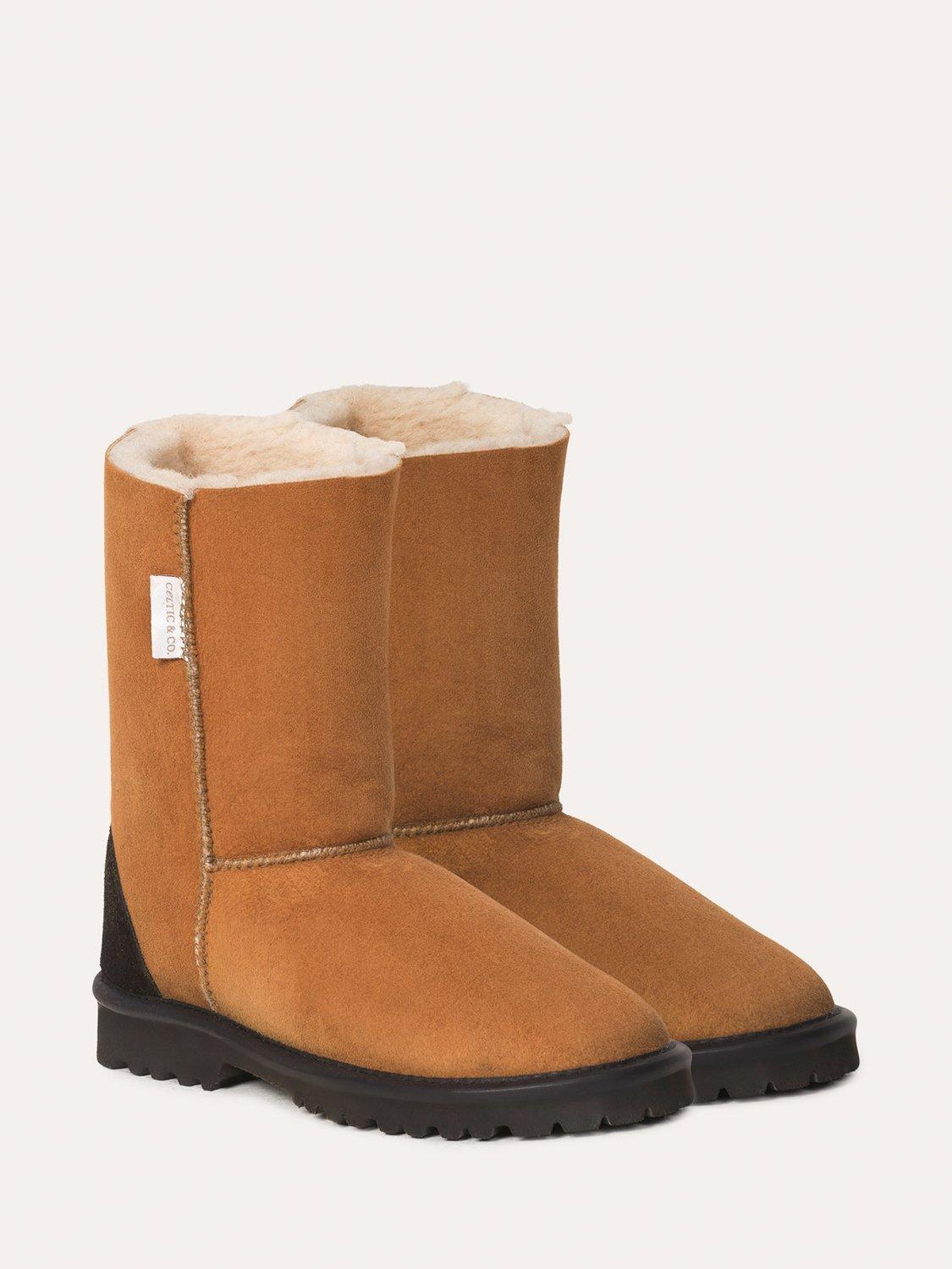 Product image 2 of 4, which shows Celtic & Co. Celt Regular Sheepskin Boots, Burnt Honey, 7