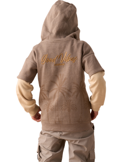 Angel & Rocket Kids' Jamie Twofer Embroidered Hoodie, Brown - view 2, Brown