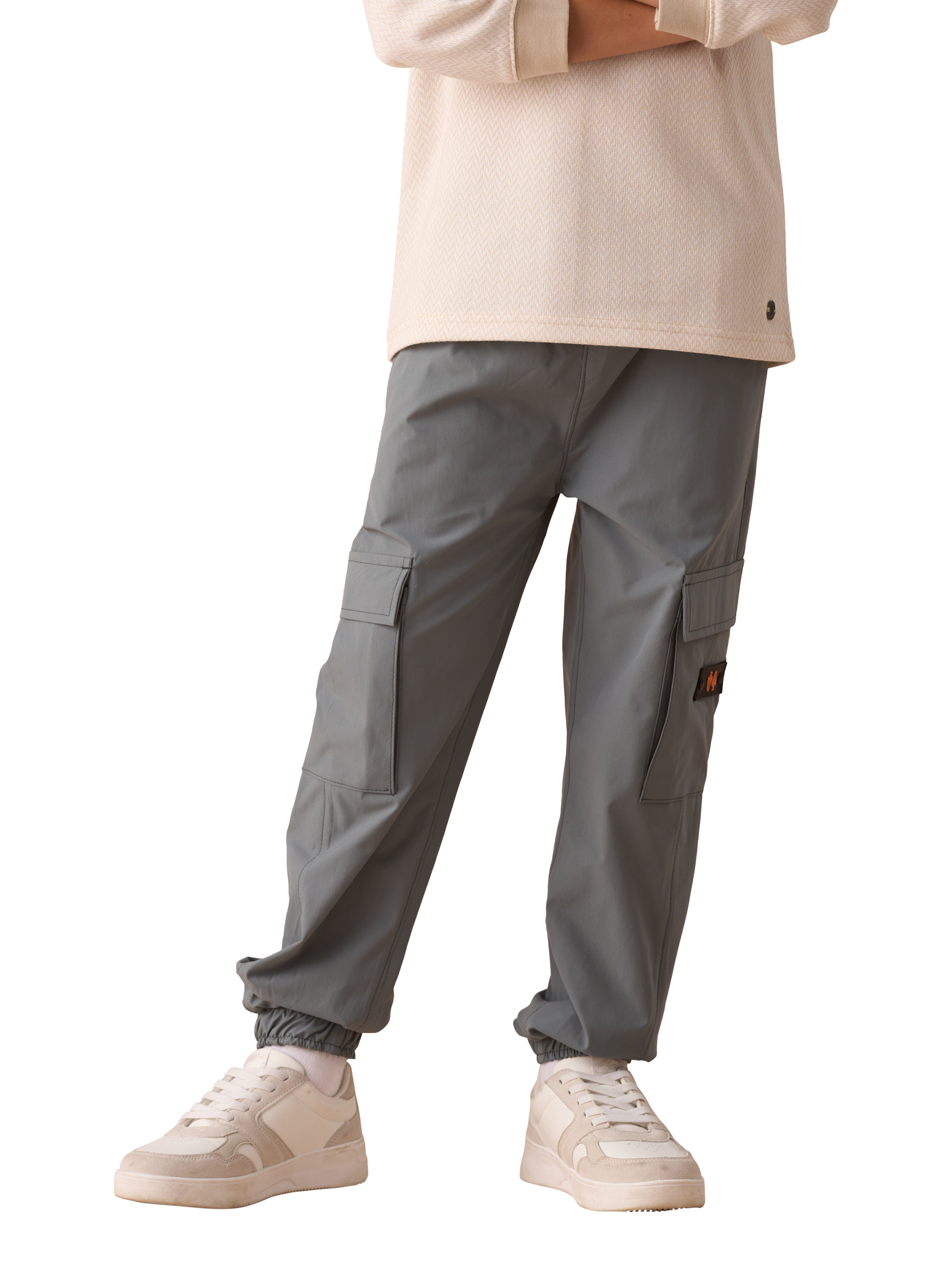 Product image 1 of 7, which shows Angel & Rocket Kids' Finn Technical Cargo Joggers, Green, 3 years