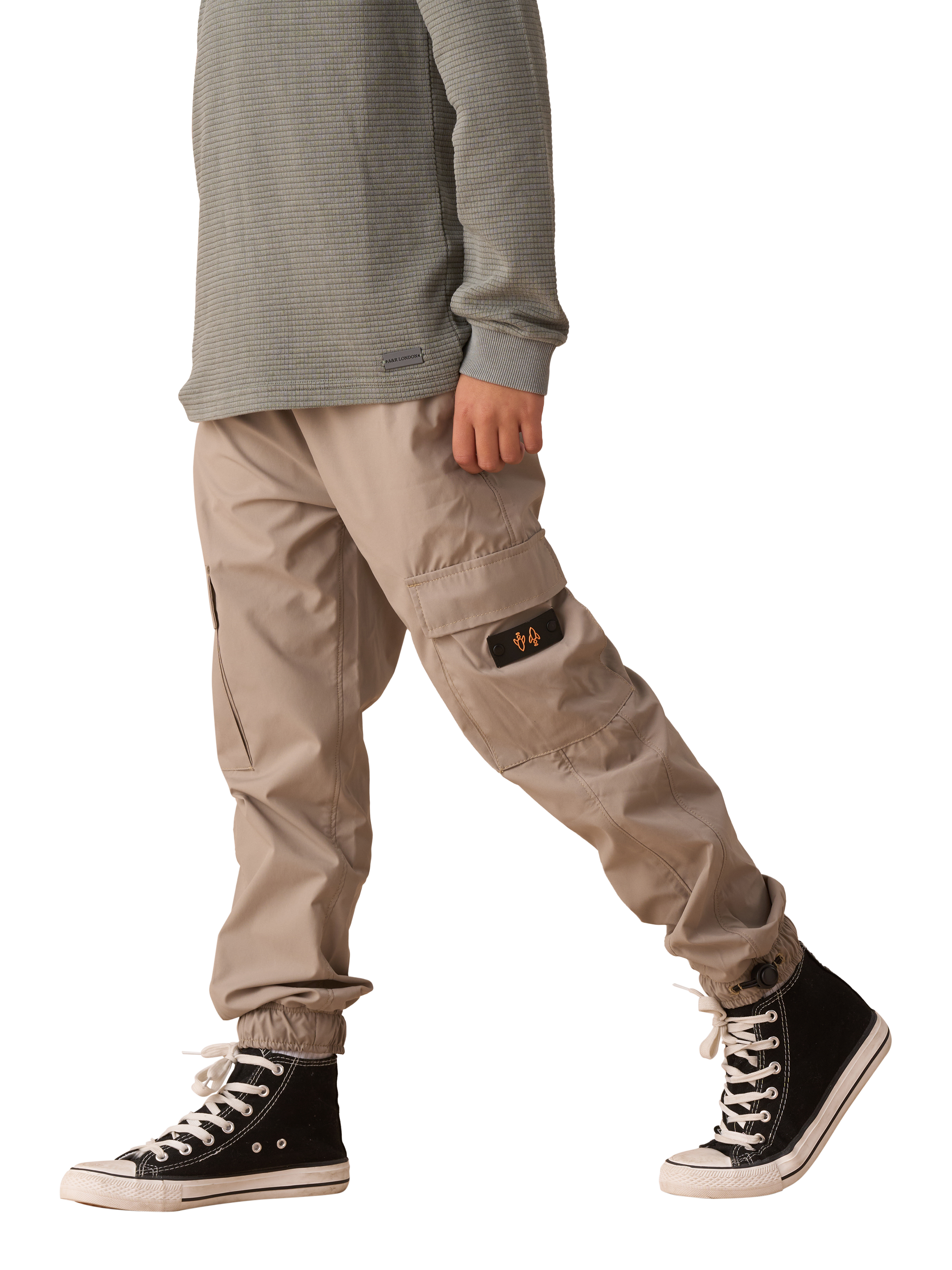 Angel Rocket Kids' Finn Technical Cargo Joggers, Stone