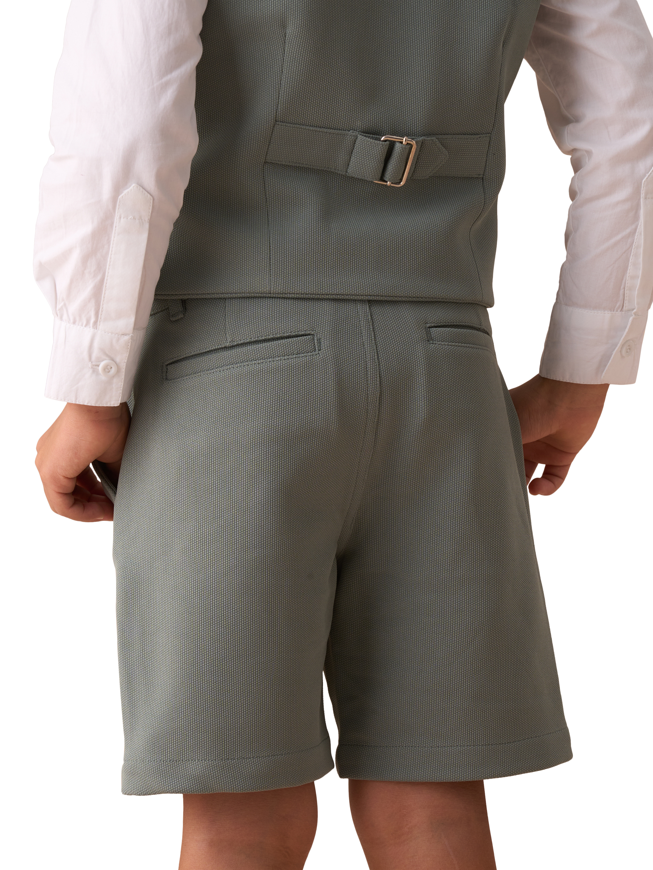 Product image 2 of 7, which shows Angel & Rocket Kids' Smart Textured Shorts, Green, 2 years