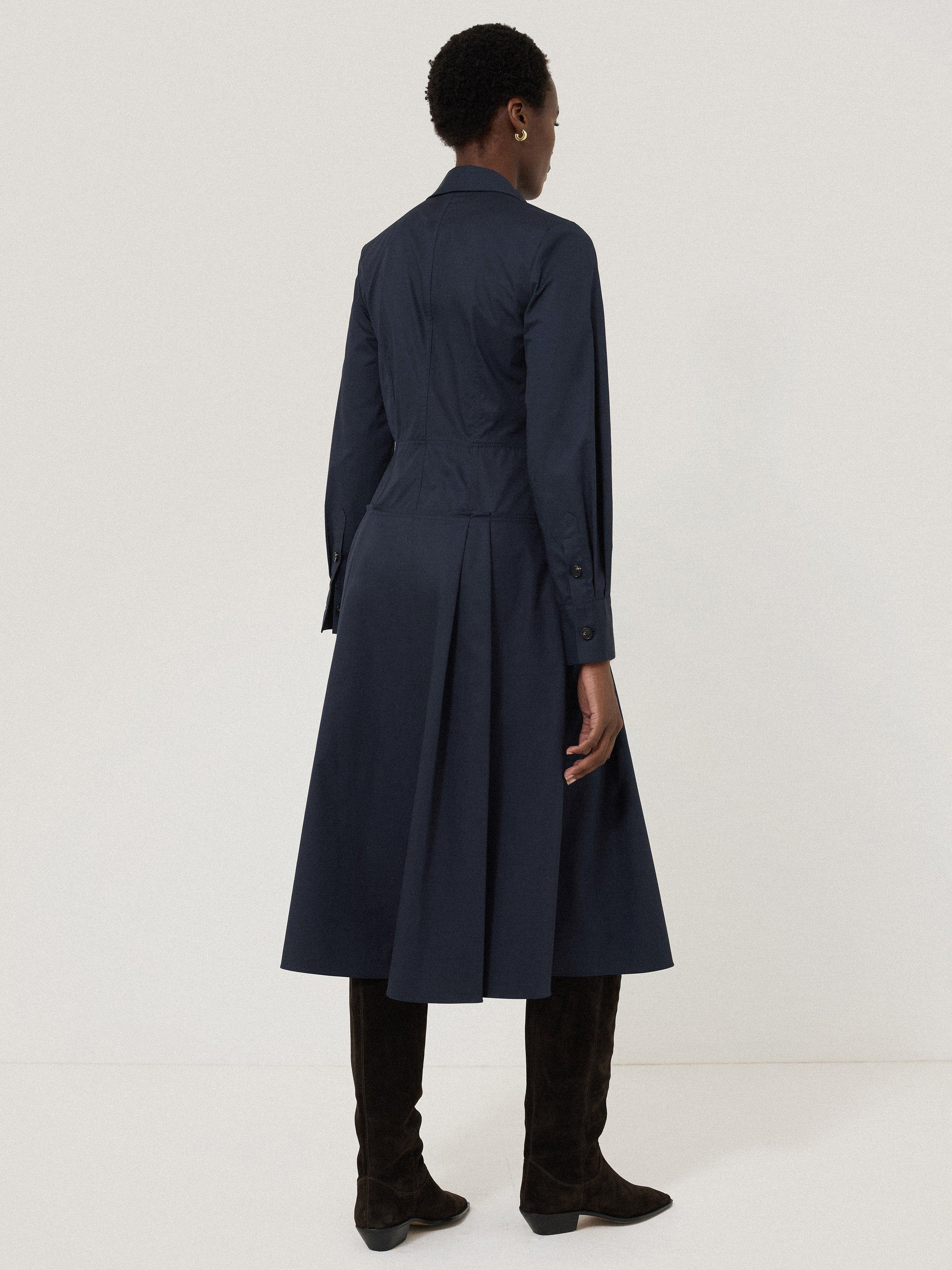 Product image 2 of 8, which shows Jigsaw Panelled Shirt Dress, Navy, 8
