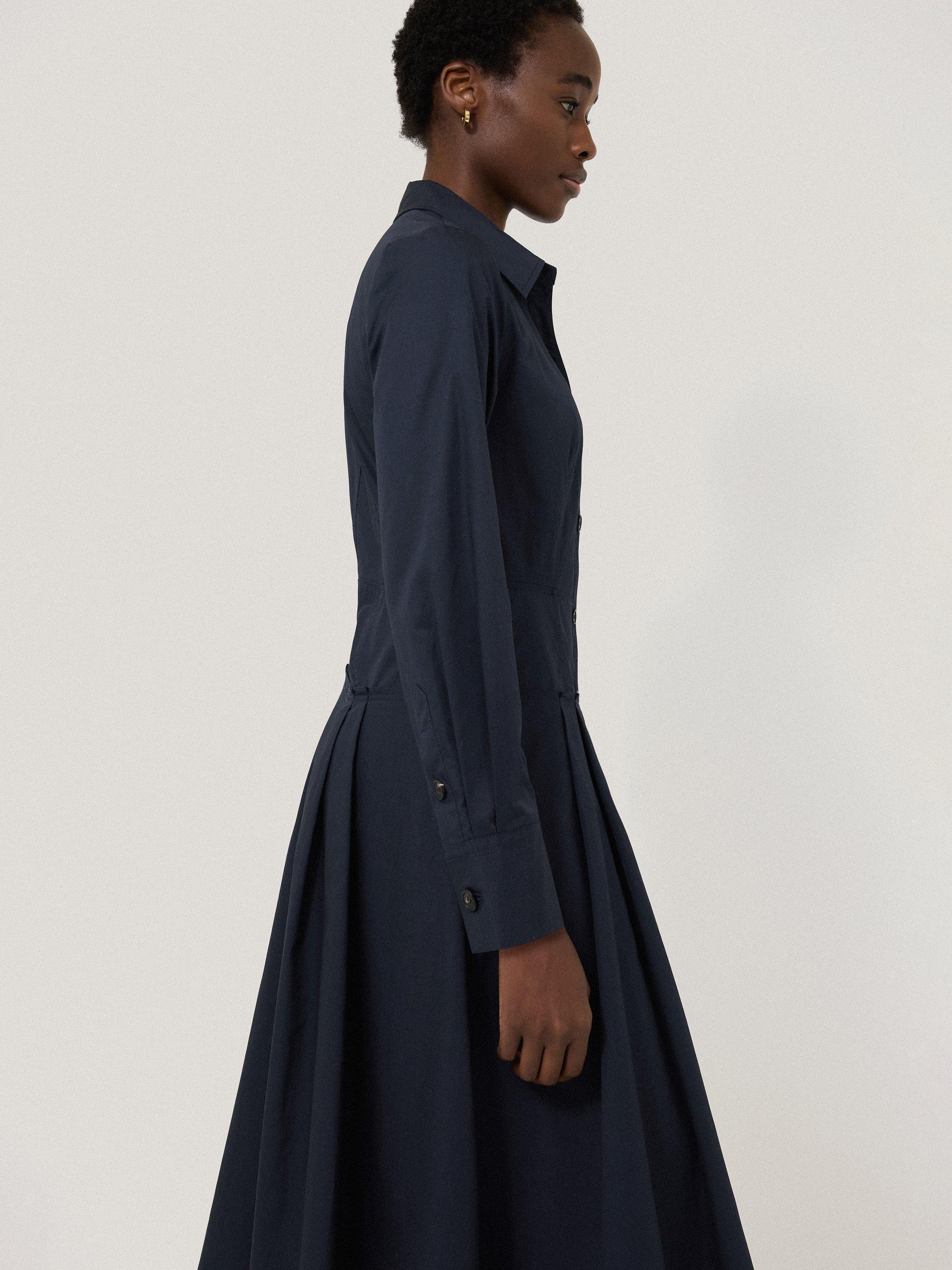 Product image 3 of 8, which shows Jigsaw Panelled Shirt Dress, Navy, 8